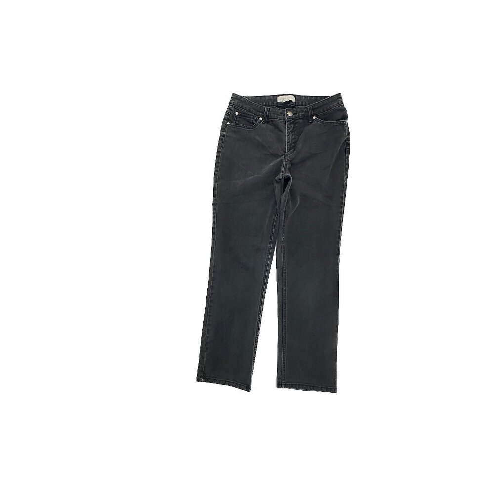 Laura Ashley Straight‎ Leg Women's size 10P Black Denim Jeans